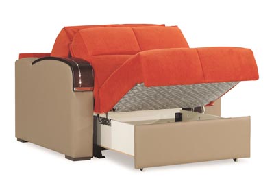 Sleep Plus Orange Chenille Chair Sleeper,Ottomanson (Previously Casamode)